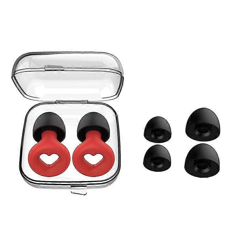 Red Sleeping Noise Cancelling Ear Plugs Ygwl Heart