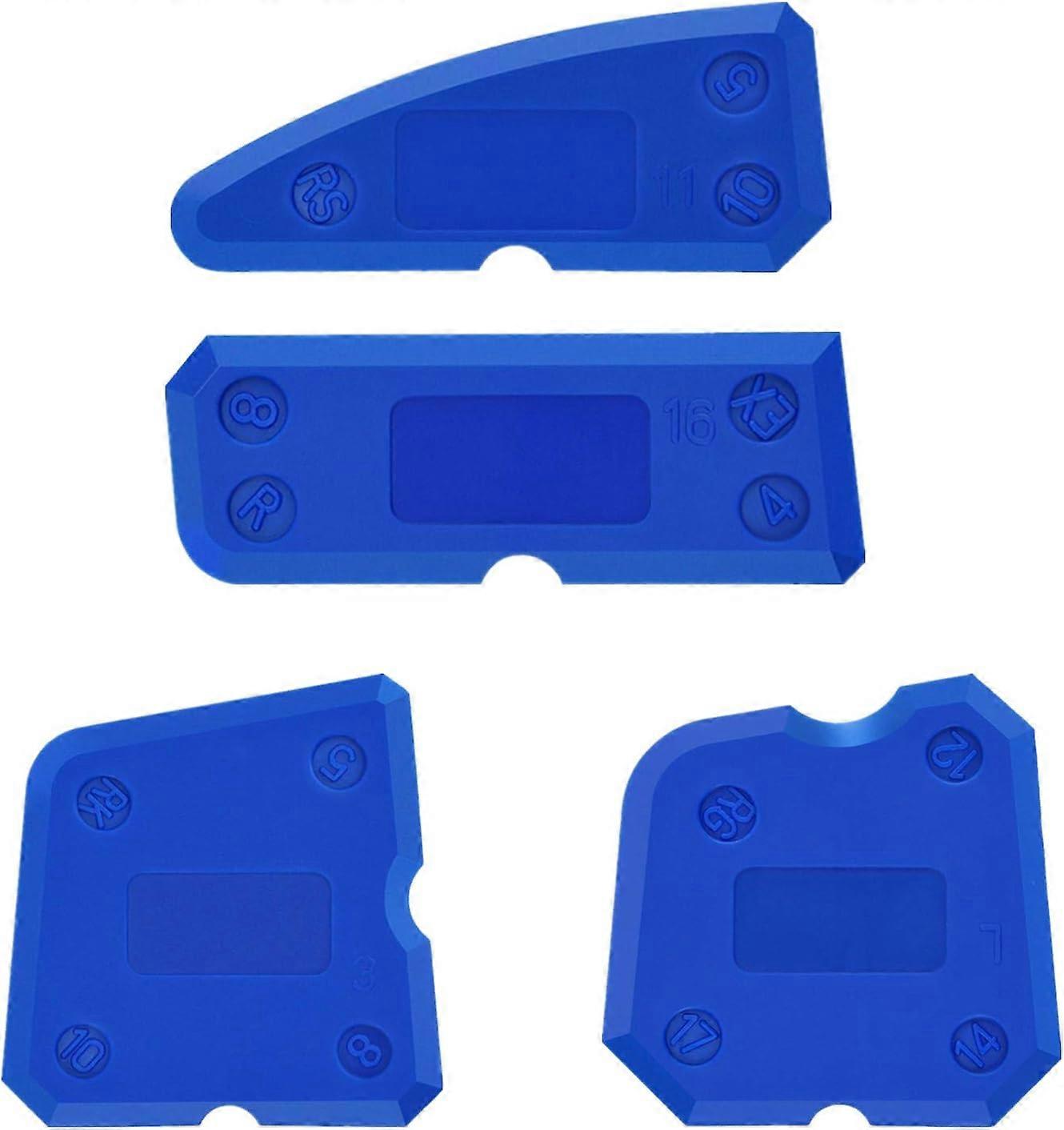 Caulk Tool Kit Sealant Silicone Trim Tool Caulk Tool for Silicone Sealant Grout Trim Seal (Blue 4pcs)
