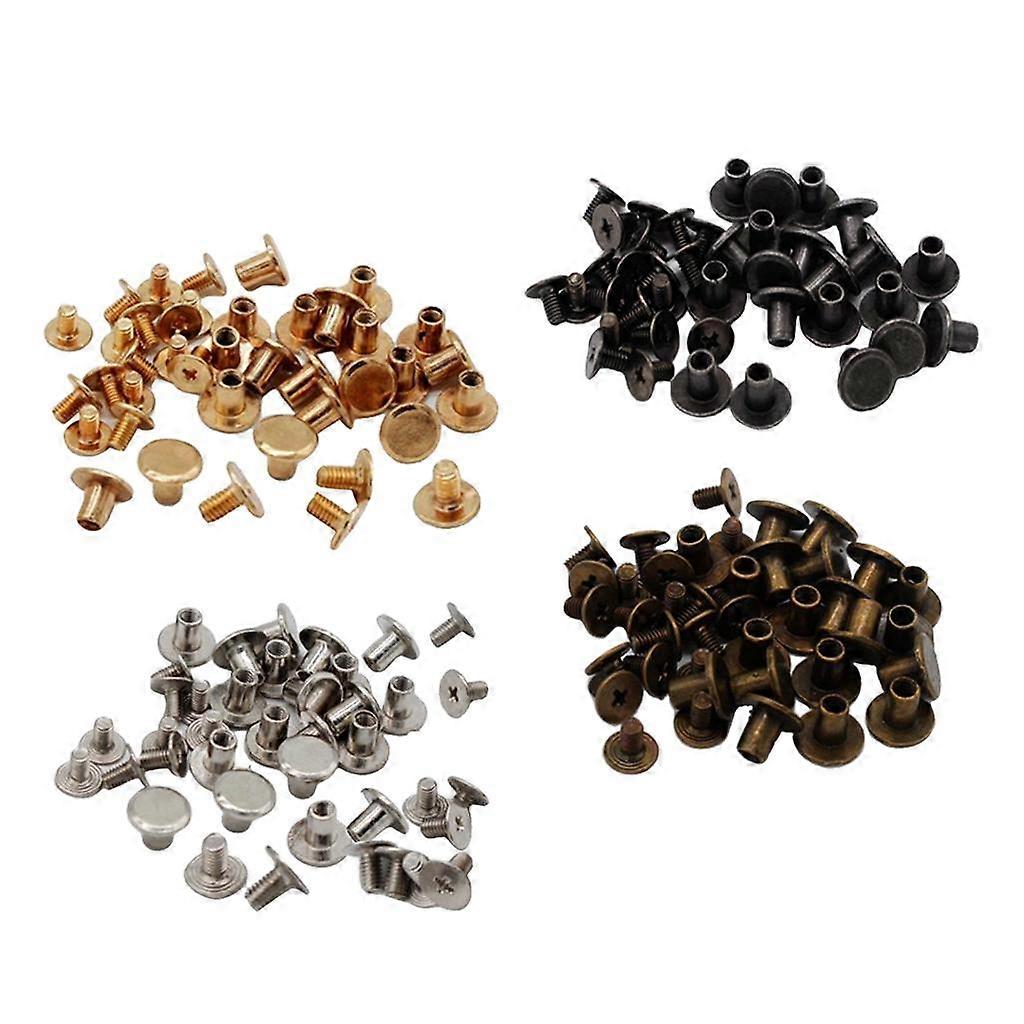 80 Sets 6mm Binding Screws Posts Chicago Rivets Scrapbooking Bookbinding