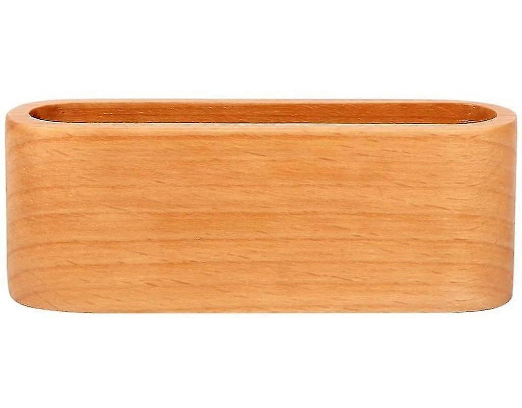 Wooden Business Card Holder With A Compartment For Name Cards And A Stand For Desk And Worktop
