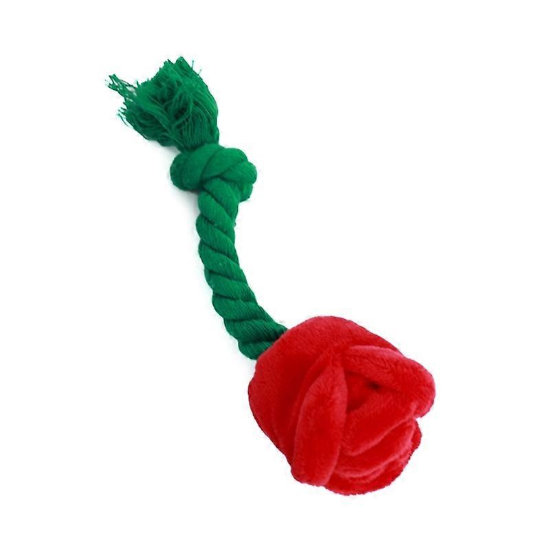 Dog Squeak Toy Soft Plush Rose Flower Chew Toy for Small and Medium Dogs