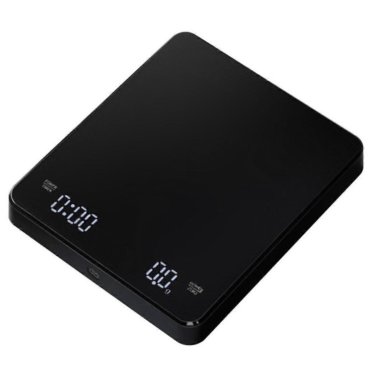 Digital Kitchen Scale with Timer, Rechargeable Portable Coffee Scale 3Kg/0.1G High Accuracy, 3 Units, Tare, Auto Off