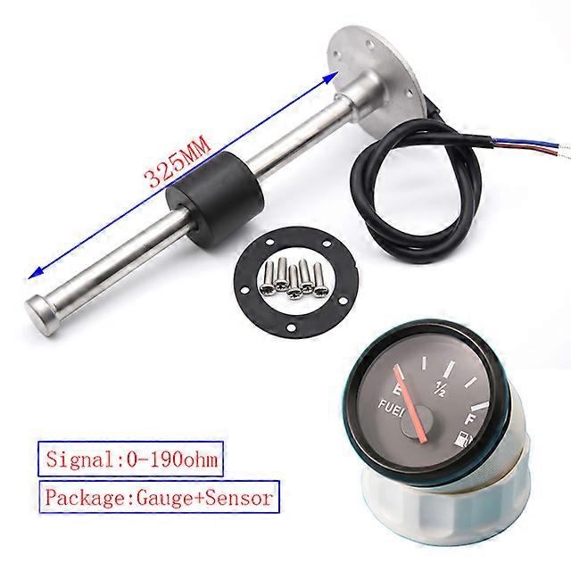 Red Backlight Fuel Gauge 52MM with Fuel Level Sensor 125MM 175MM 225MM 275MM 0-190ohm Oil Tank Level Indicator Meter for Boat