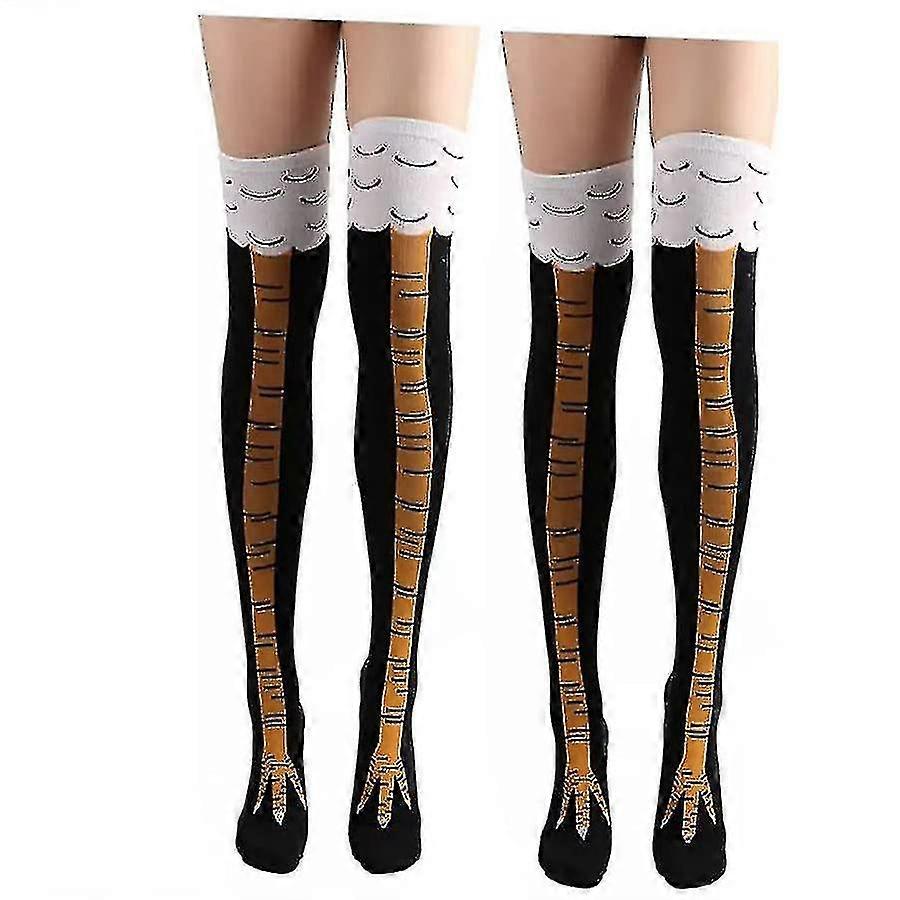 2 أزواج أقدام الدجاج الجوارب الجدة مضحك مجنون الدجاج الساقين الجوارب تركيا الجوارب هدايا مضحكة للحزب