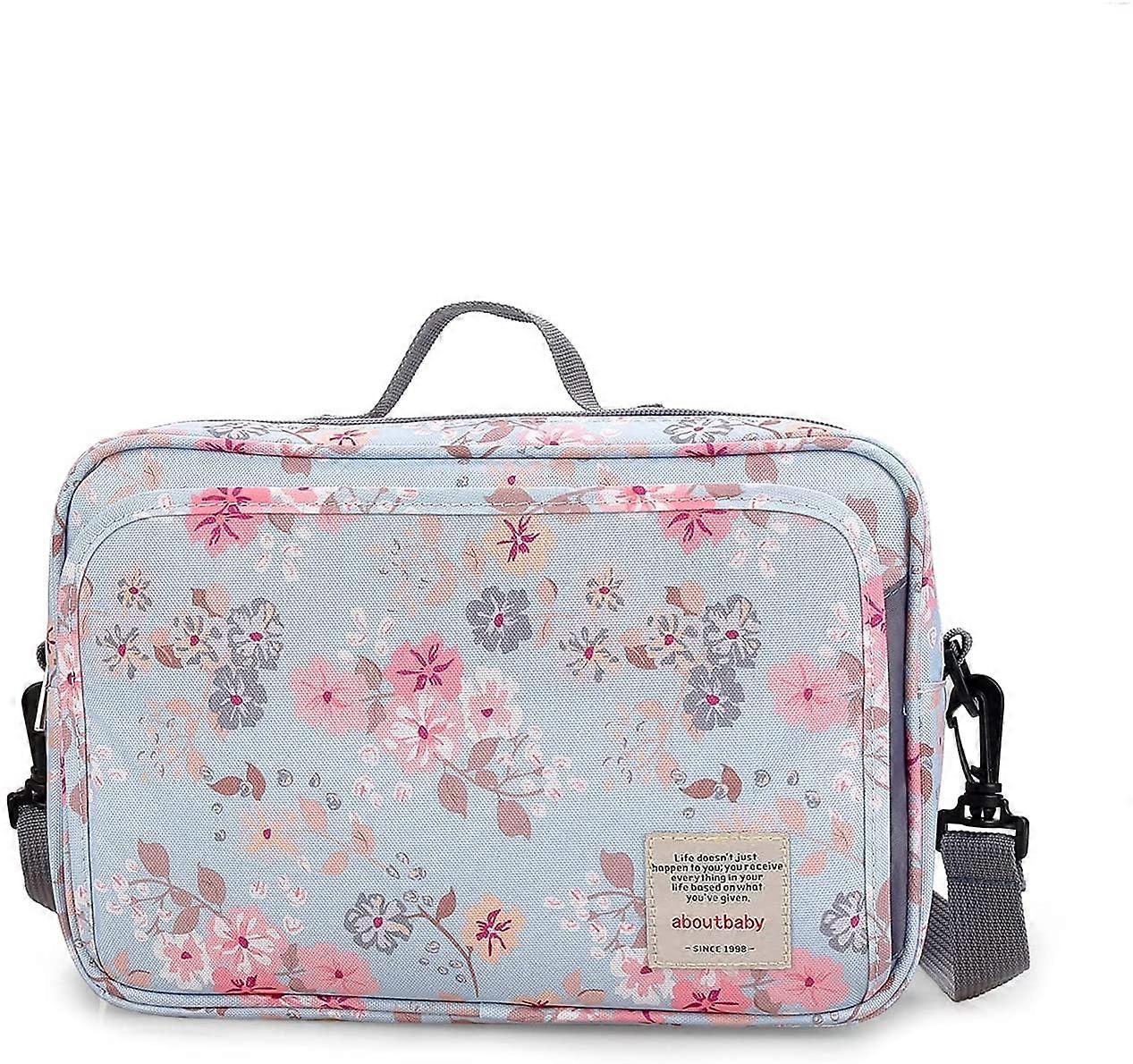 Pram Buggy Bag Organiser & Stroller Organiser,Large Stroller Storage with Deep Cup Holder(Flower)