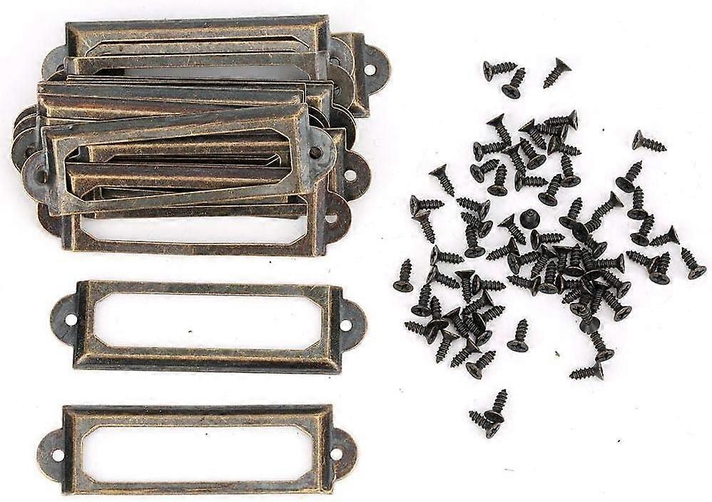 2025 New 20Pcs Metal Label Holder, Name Tag Frame Door Handle Filing Cabinet Drawer Name Frame Office Decorat