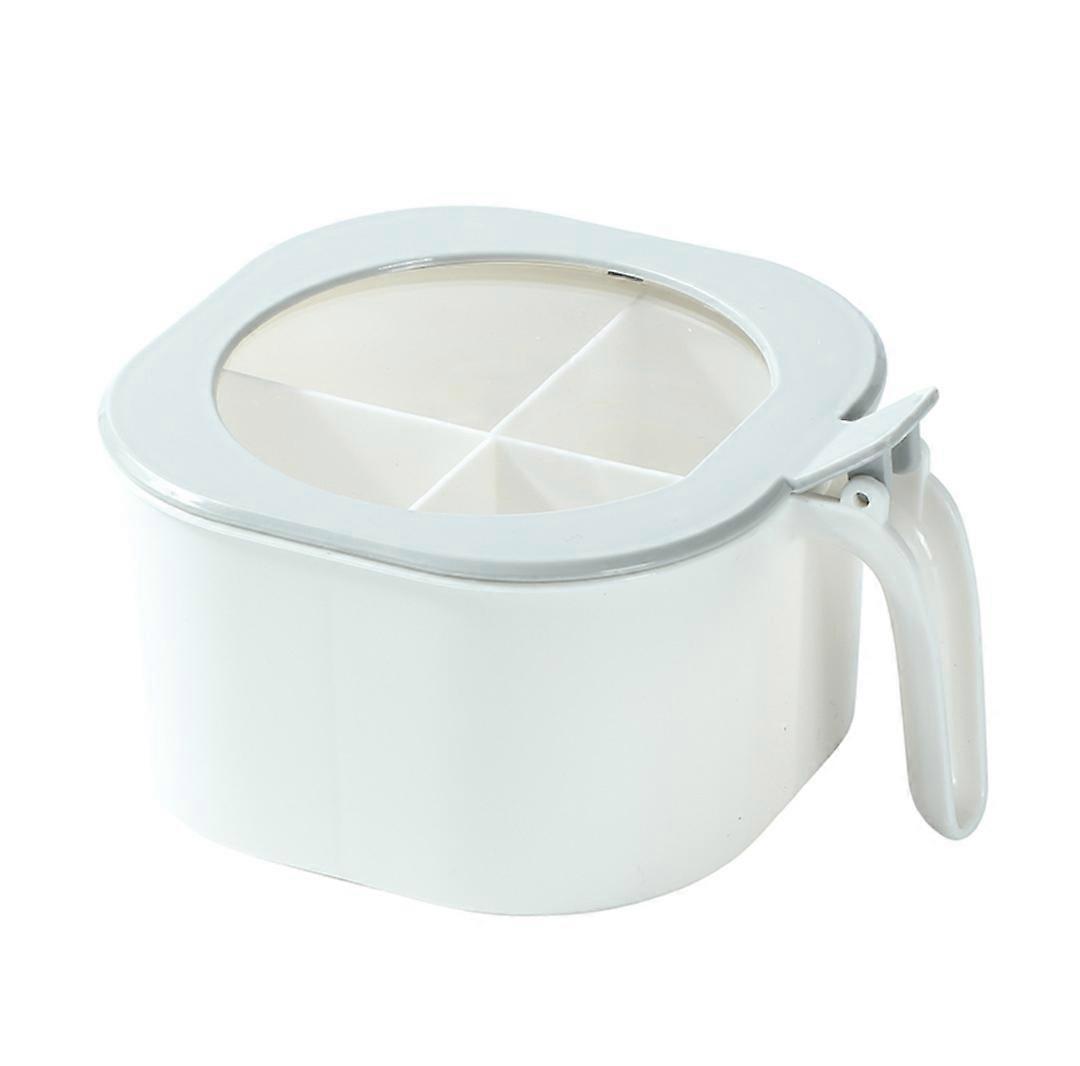4-In-1 Spice Container, Spice Jar With Lid / Spice Spoon, Salt / Sugar / Cumin / Pepper, Color: White + Light Gray