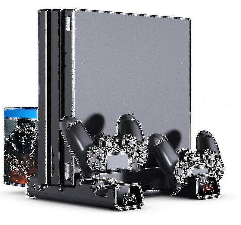 For Ps4/ps4 Slim/ps4 Pro Vertical Stand Led Cooling Fan Dual Controlle