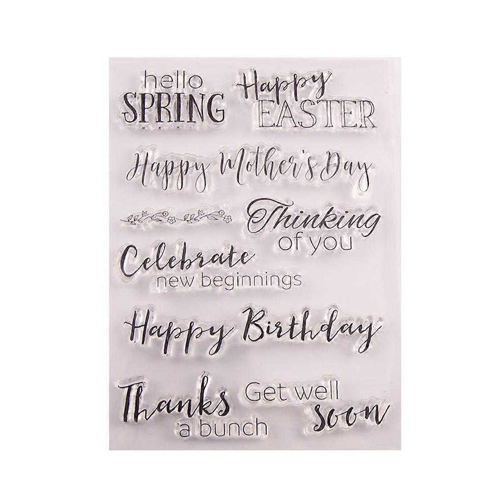 Happy Birthday Easter Silicone Clear Stamp Card Making Envelope Crafting Decor