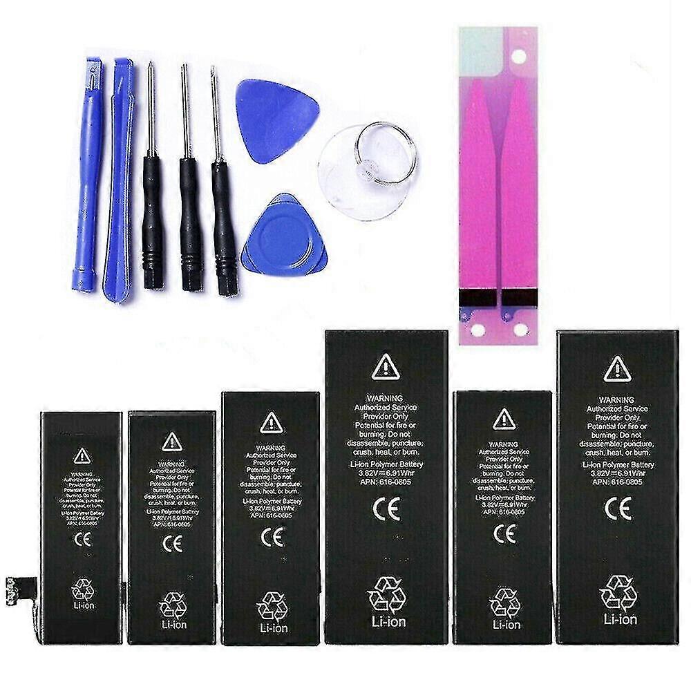 Compatible Iphone 5 6 6s 7 8 X Xs Plus Replacement Internal Battery W/adhesive + Tools