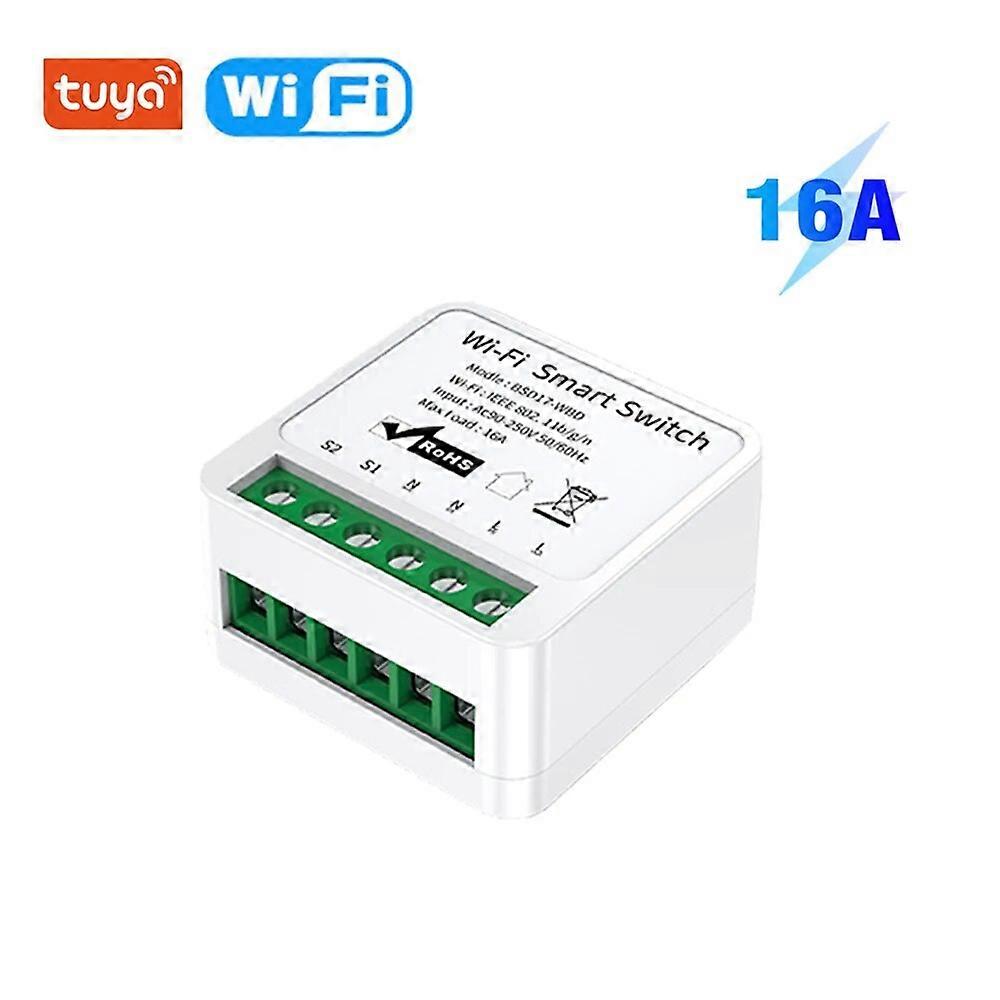 16A Wifi Smart Switch Smart Home Light Switch Module Power Monitor 2 Way Control Work with Tuya Smart Life APP Alexa Google Home
