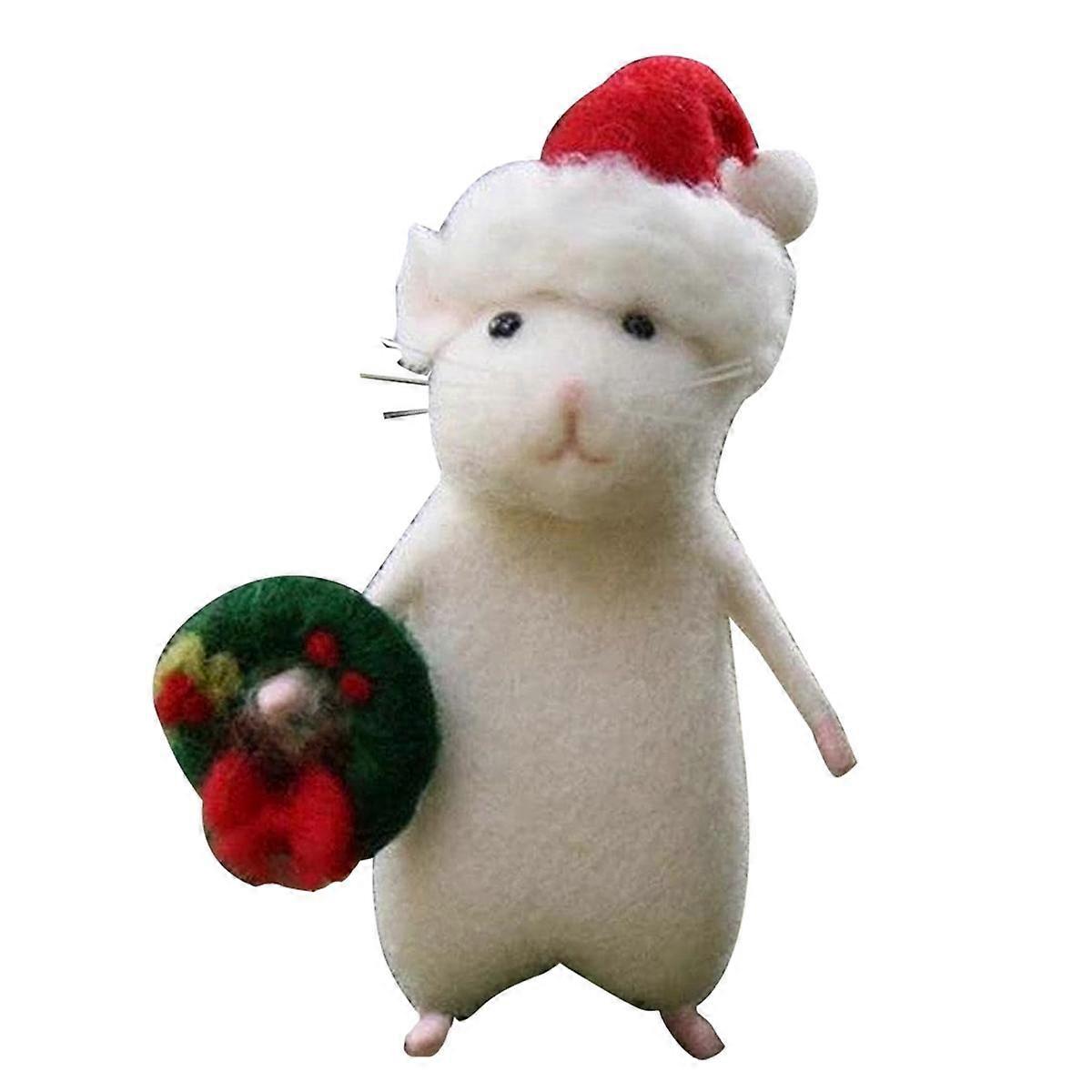 Halloween Mouse with a Pumpkin Felted Animals, Needle Felted Christmas Mouse, Wool Felt Handmade Halloween Decorations B