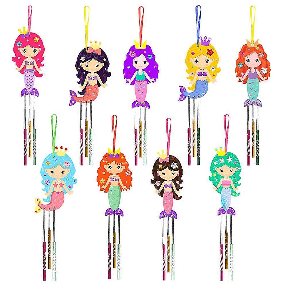 1 Set DIY Painting Wind Chimes Mermaid Wind Chime Kit Make Your Own Wind Chime Material