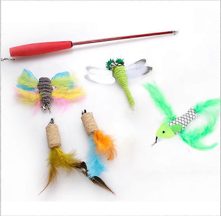 Pet cat toy set cat channel funny cat stick plush mouse variety