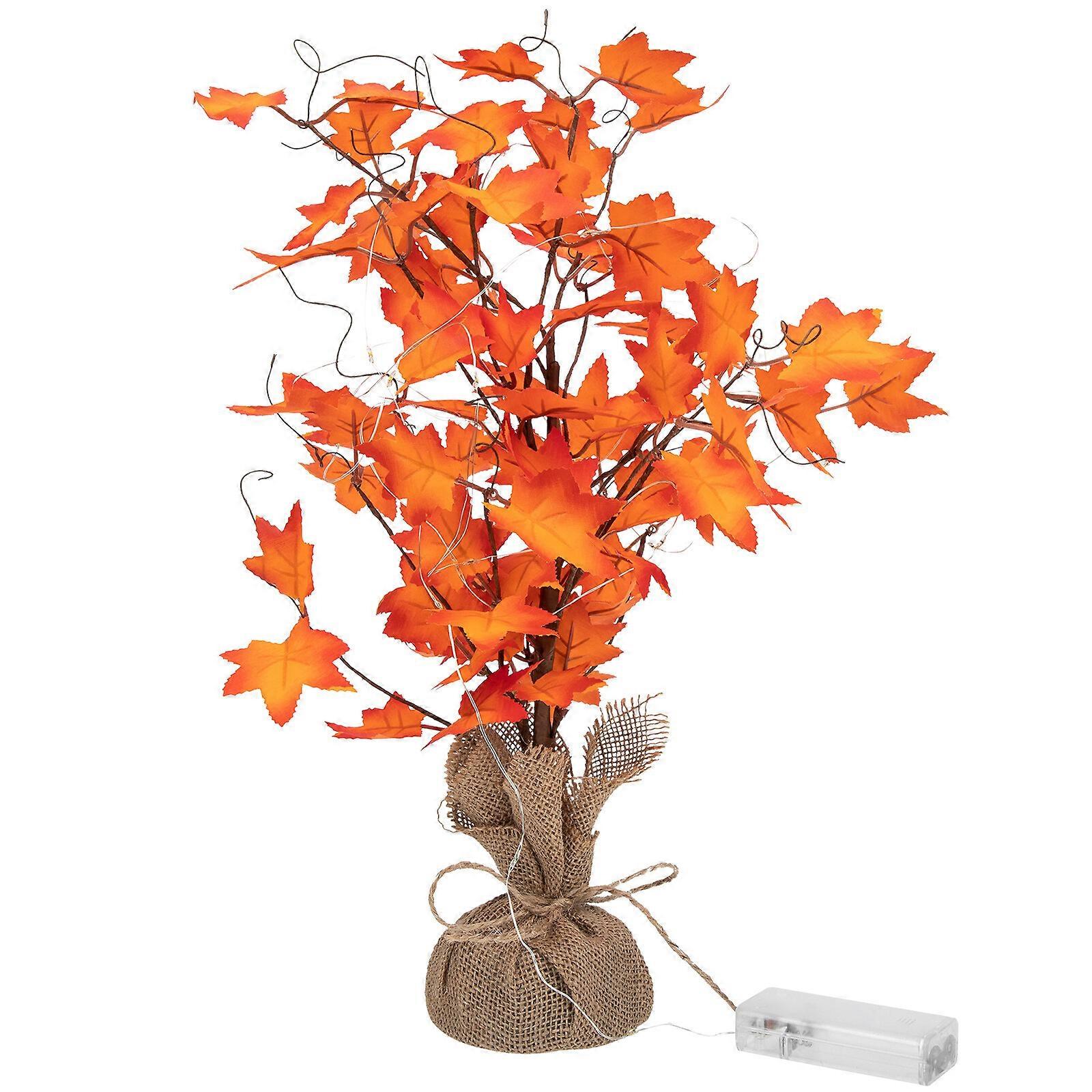 Lighted Tree Fall Thanksgiving Decor LED Tree Adornment for Indoor Desktop No Battery