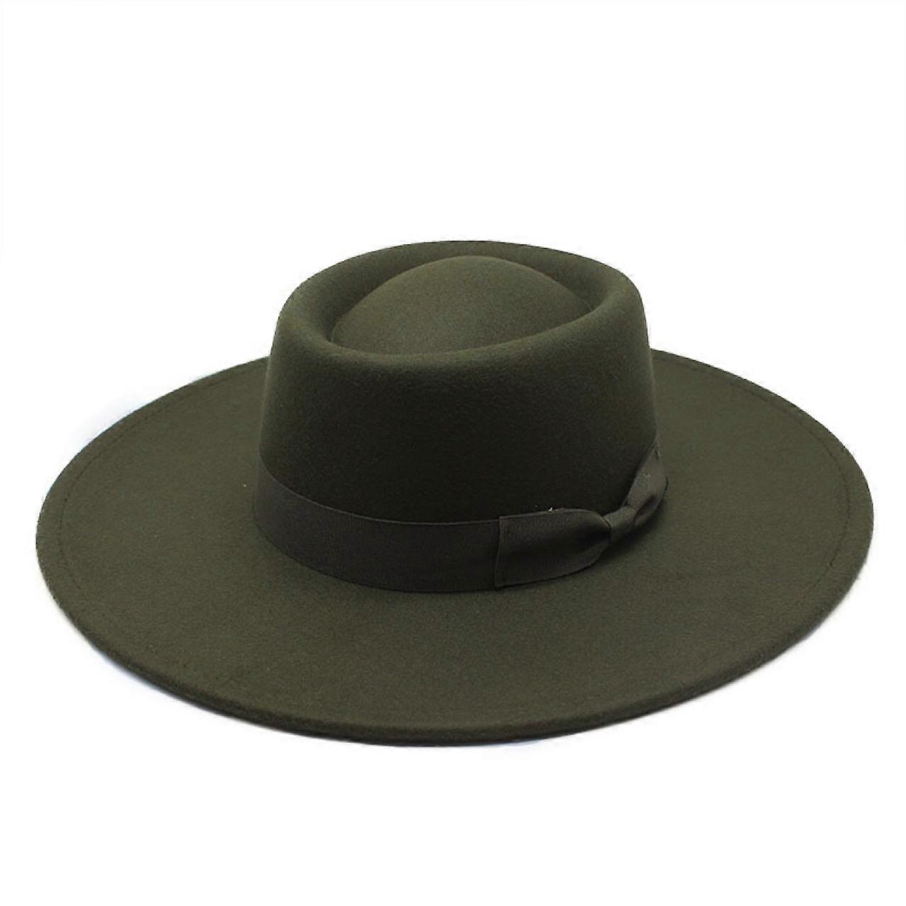 thumbnail image 2 of Women Winter Yellow Classic Elastic Fedora Hat Unisex Wool Felt Jazz 2 of 11