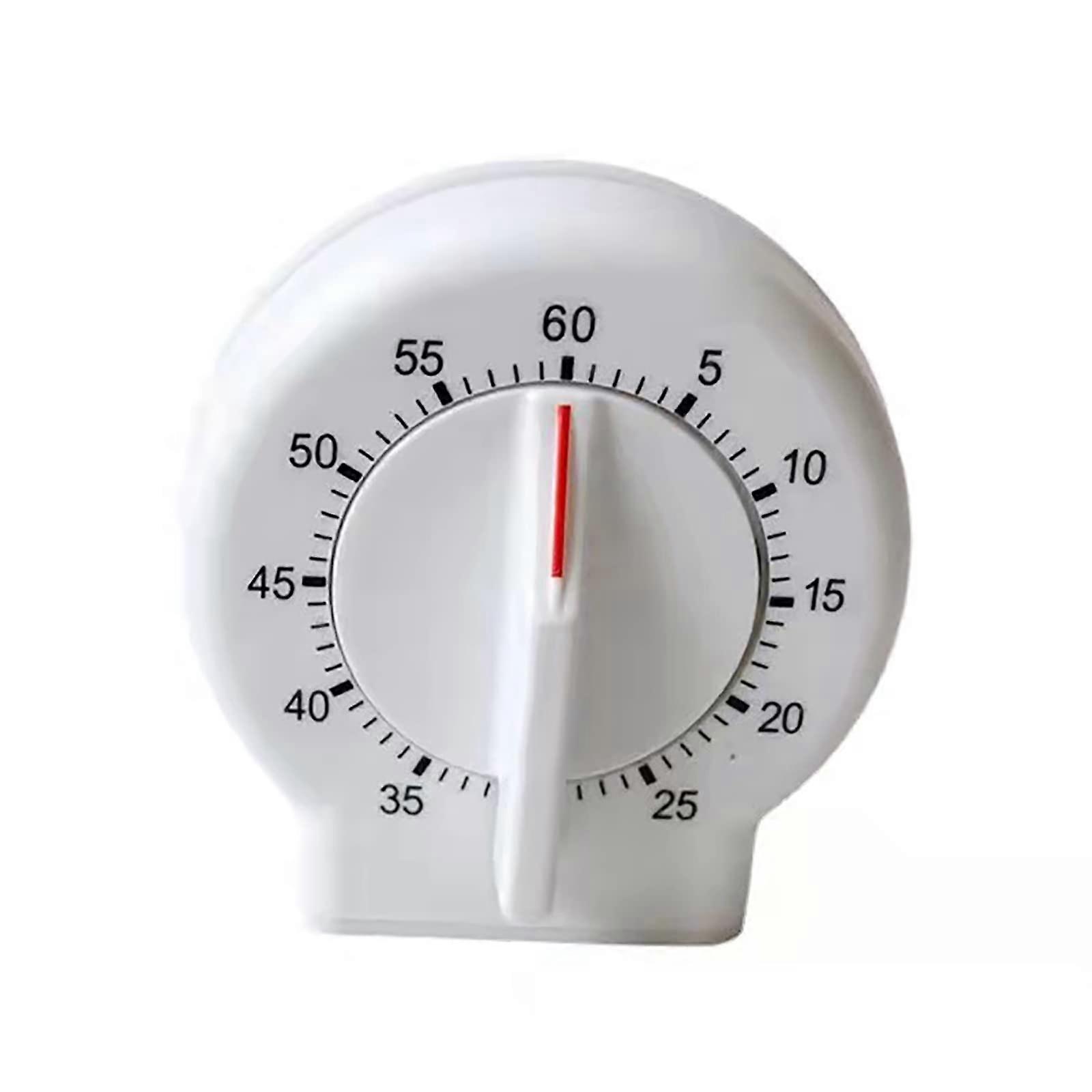 Kitchen Timer, 60 Minutes Mechanical Timer Clock Easy to Read Operate (White)