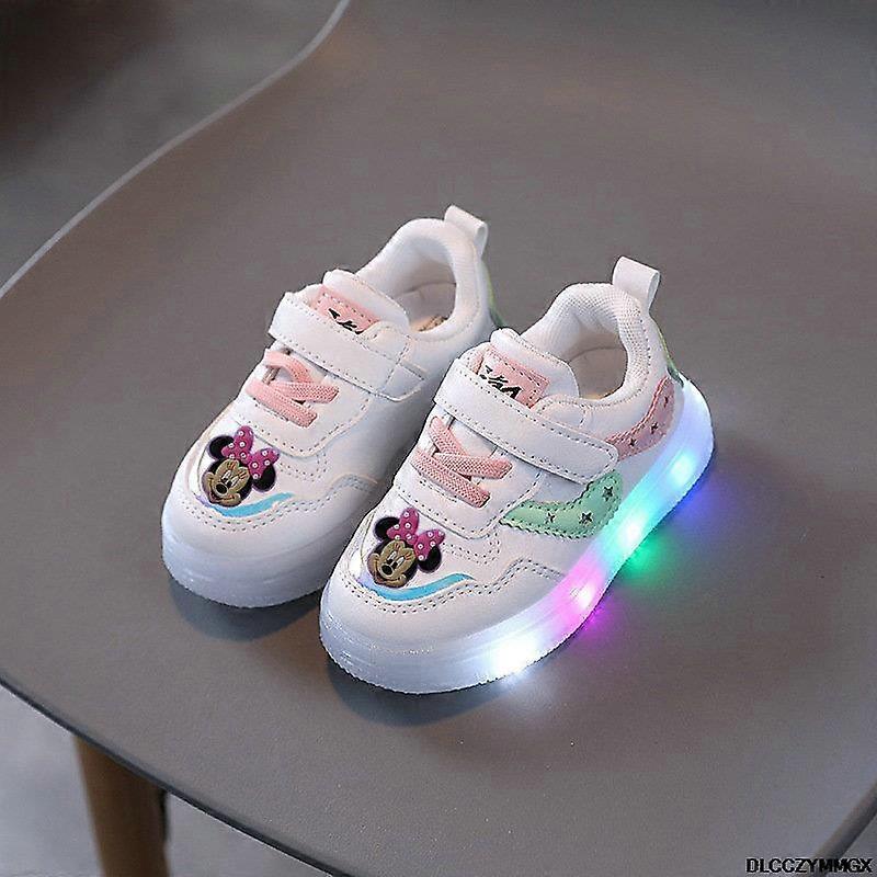 Mickey Minnie Zapatos Led para Niños Zapatillas de Deporte de