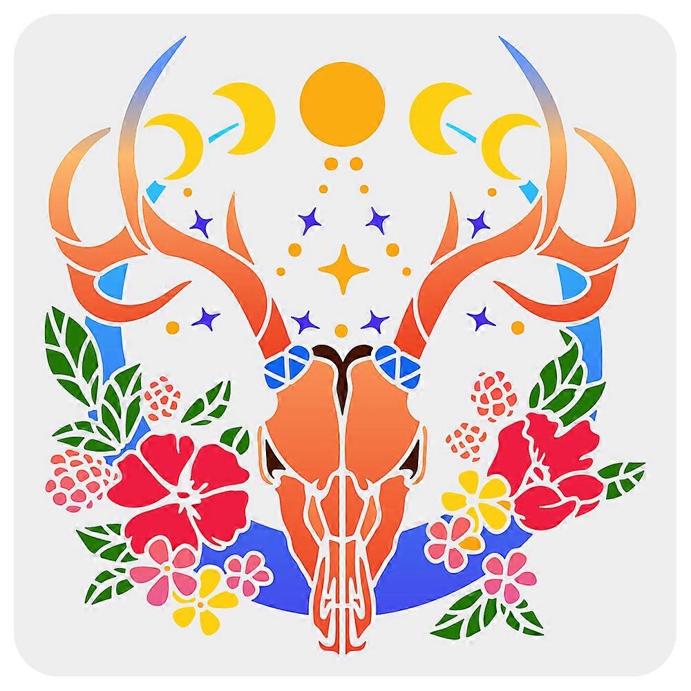 1pc PET Hollow Out Drawing Painting Stencils for DIY Scrapbook Photo Album Moon Phase Pattern 30x30cm