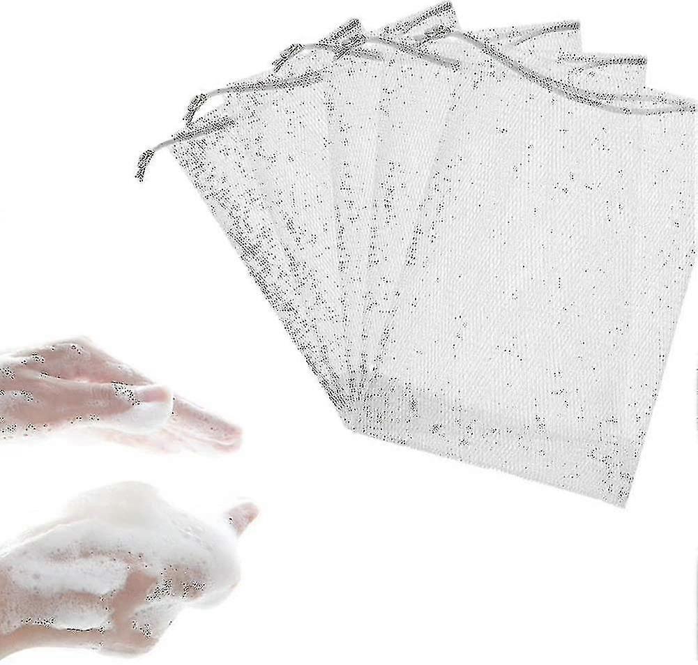 50pcs Soap Net Soap Bag Soap With Cord Cleaning Tools 11 * 9cm White