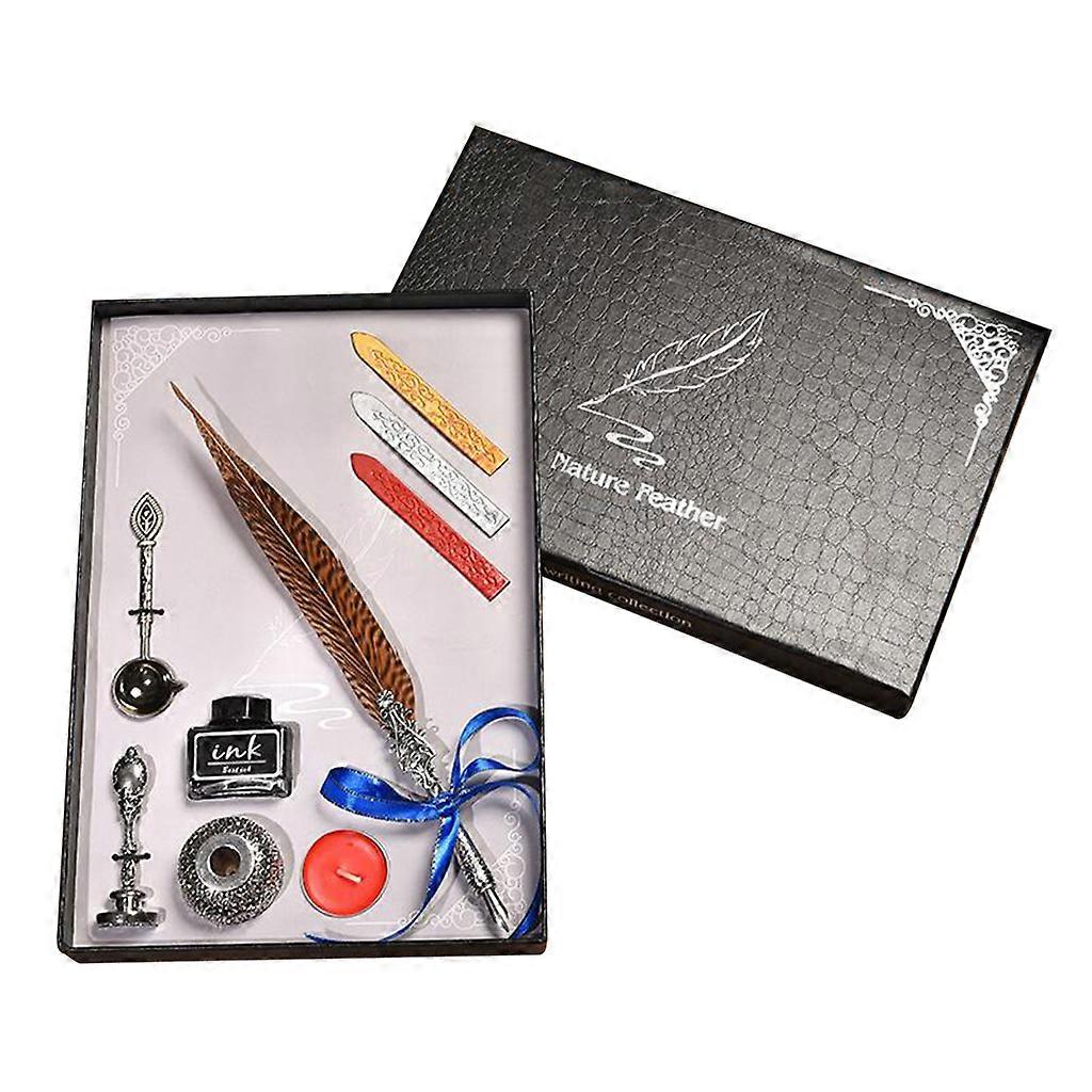 Retro Schreibfeder Feder Stift Exquisite Verzierte Relief Muster Design Feder Stift Kits