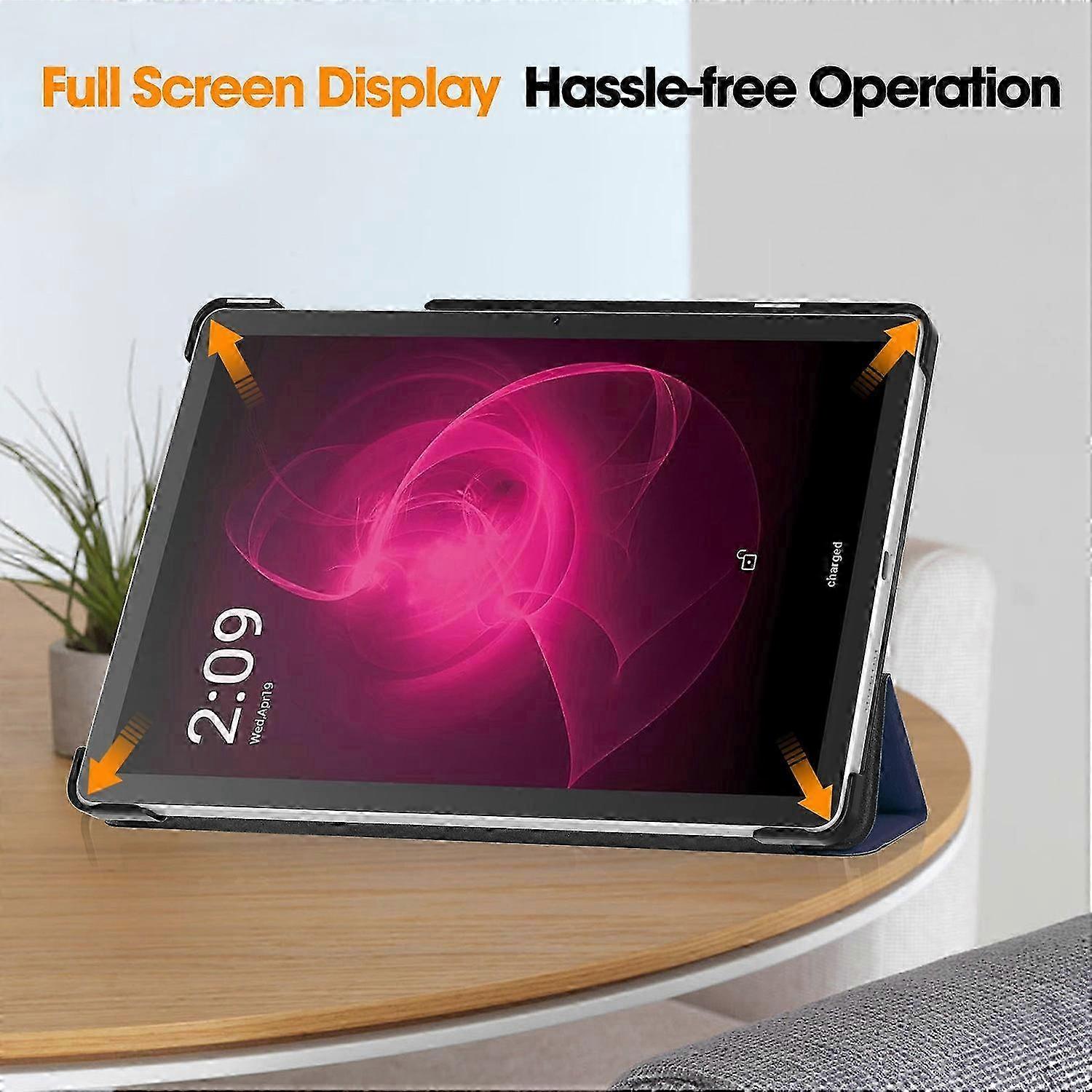 For T-Mobile REVVL Tab Tri-fold Stand Smart Case PU Leather Tablet ...