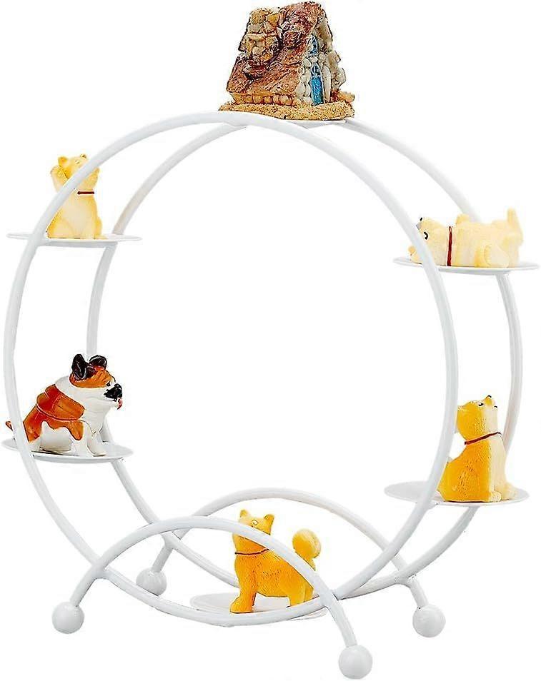 Display Stands for Collectibles Iron Ferris Wheel Collectible Action Figure Stand Display Shelf for 6 Mini Minifigures Collection Organizer Holder for