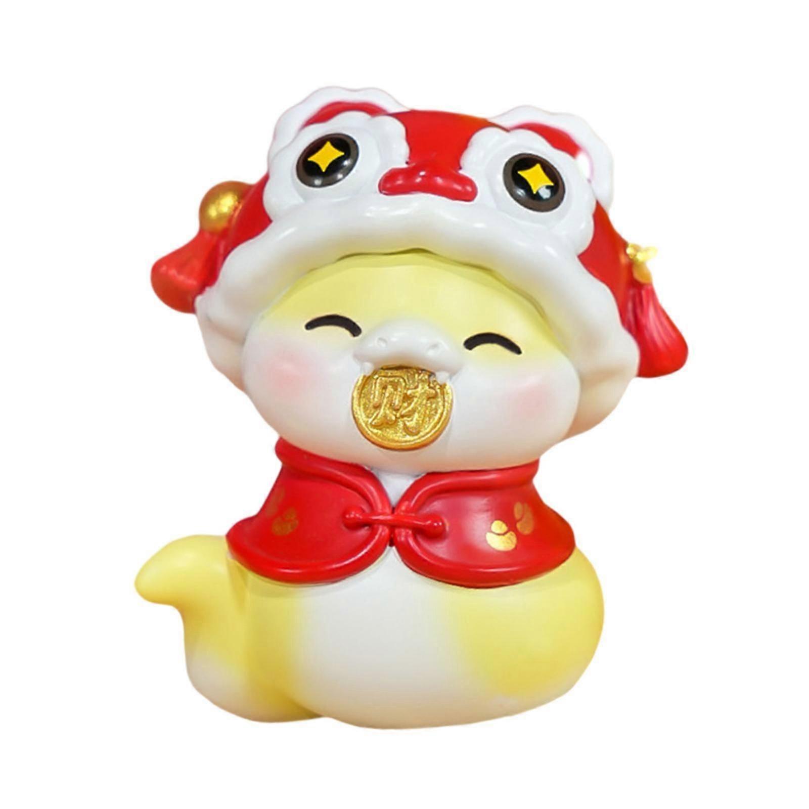 Year of The Snake Statue Decorative Figurine for Bedroom Bookshelf Fireplace Style A