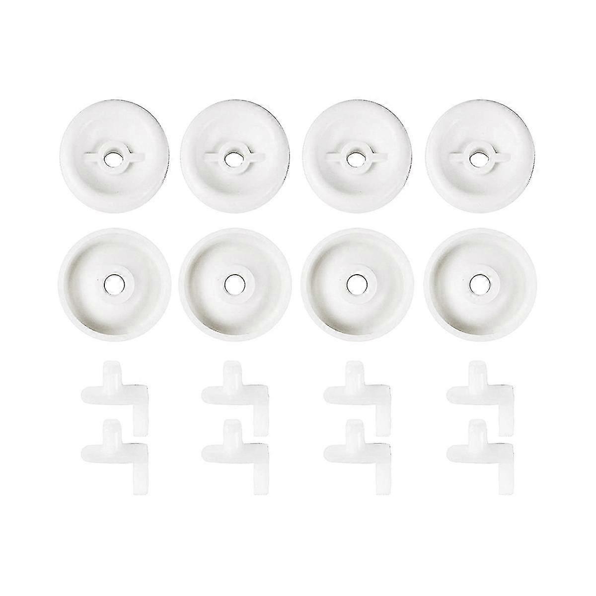 8 Pack Wd12x271 Replacement Dishwasher Dishrack Rollers And Studs - Lower Rack Wheel Kit Compatible