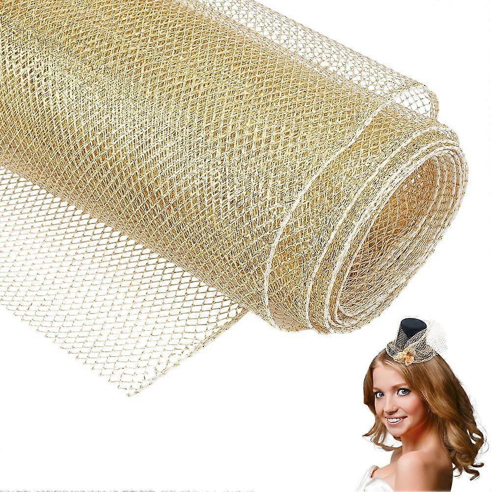 3 Yard Net Mesh Fabric 59inch Hard Fish Net Fabric Slightly Stretchy Cloth Hollow Net Material for Netting Sewing Clothes DIY Decoration Pale Goldenro