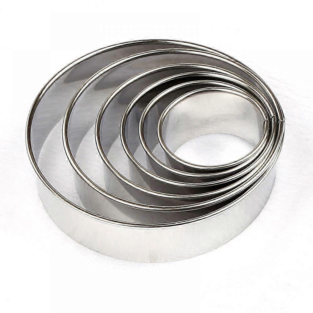6 Pieces Stainless Steel Cookie Biscuit Cutter Set Biscuit Plain Edge Round Cutters Large Sizes Shape Molds Ranging from