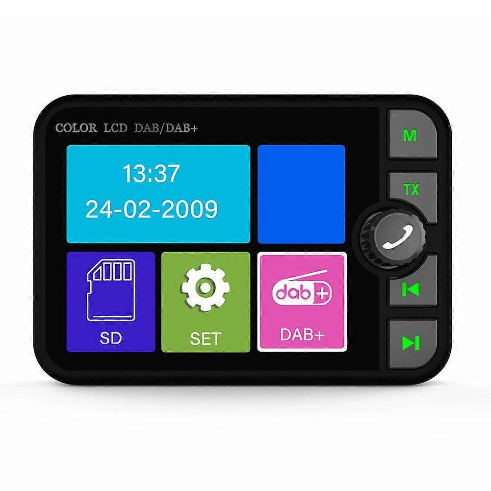 Car DAB+ digital radio receiver, Bluetooth MP3 player, FM transmitter, digital signal broadcast adapter, car audio upgrade with antenna