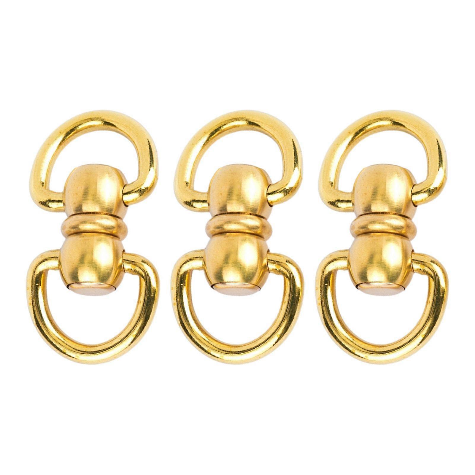 3Pcs Key Ring Vintage Brass Double Rotation Key Rings Convenient Durable Hardware Connector for Home
