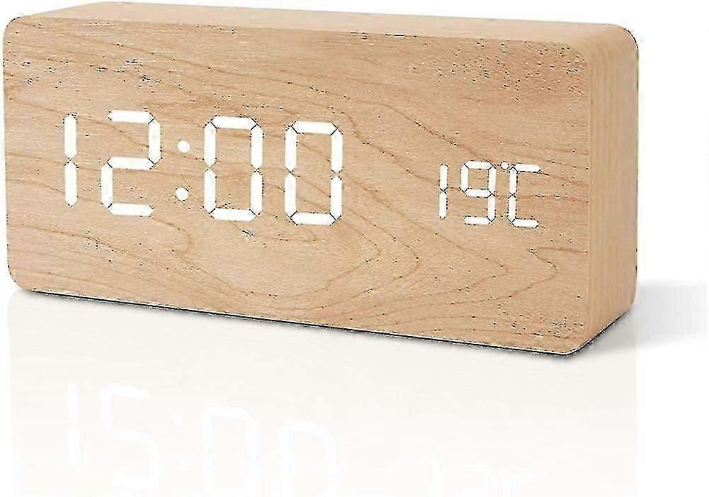 Wooden Alarm Clock Table Clock Clock, Led Digital Alarm Clock Grandfather Clock