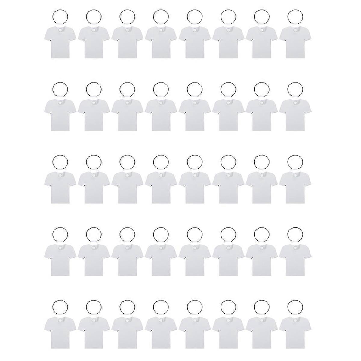 40Pcs Sublimation Keychain Blanks MDF Double Sided Heat Transfer Sublimation Keychains Shirt Shape