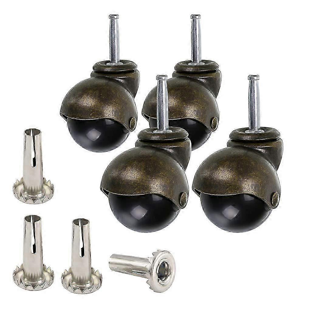 4 Pack 2 Inch Ball Caster Stem Caster Wheel with Sockets,Vintage Antique Swivel Caster for Furnitur