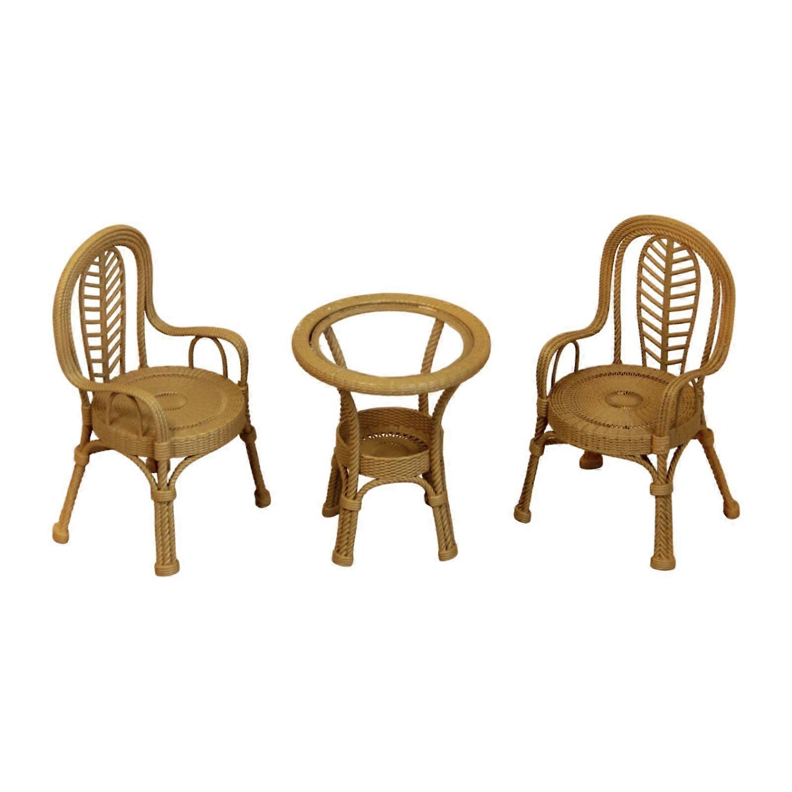 1/12 Outdoor Table and Chairs for Building Model Train Micro Landscape