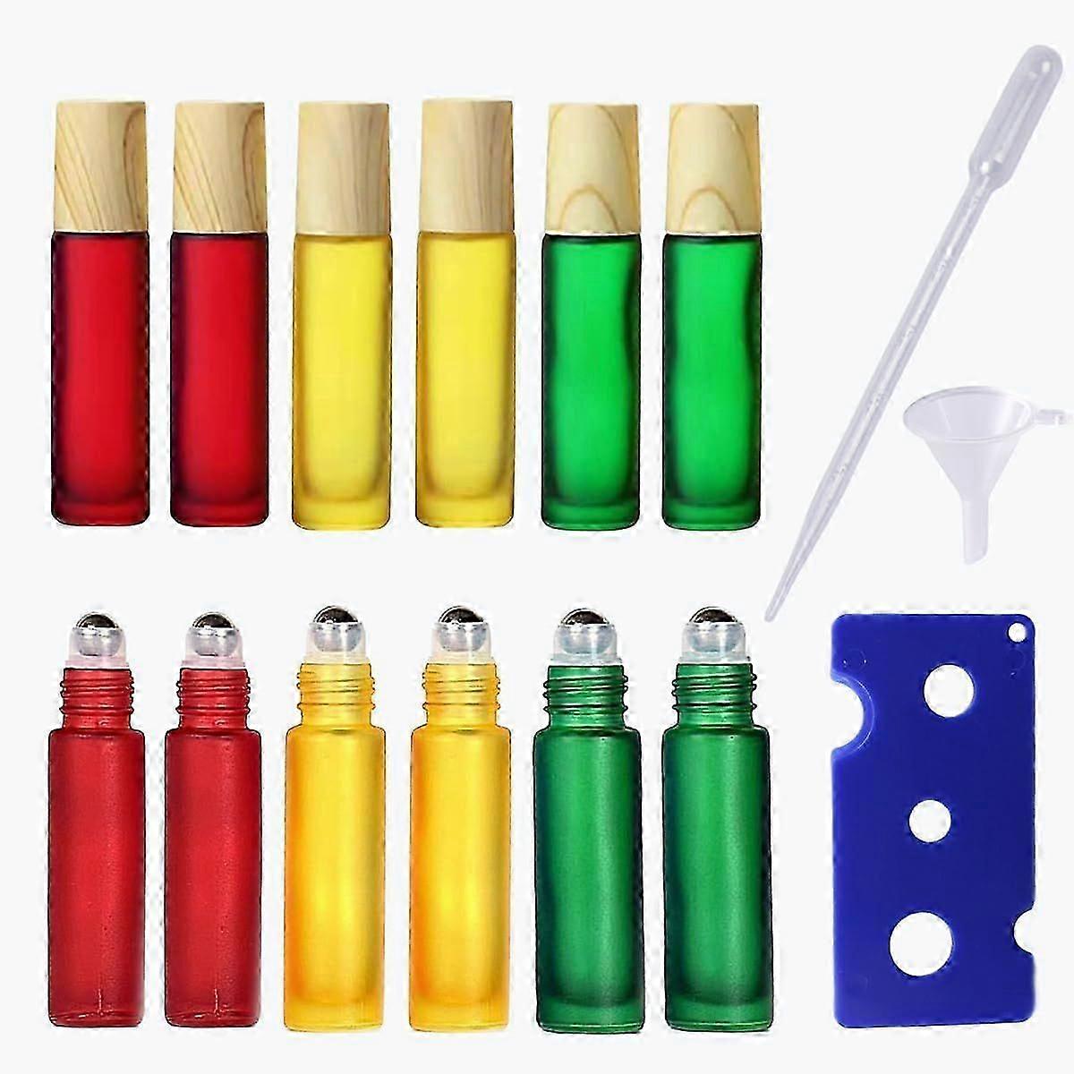 12pcs Empty Essential Oil Roll-on Bottles, 10ml/0.33 Oz Frosted Glass Perfume