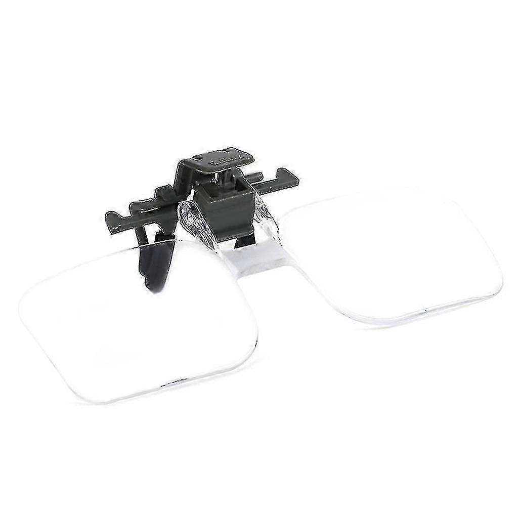 Practical Head-mounted Glasses Clip-on 2x Magnifying Glass Acrylic Optical Lens