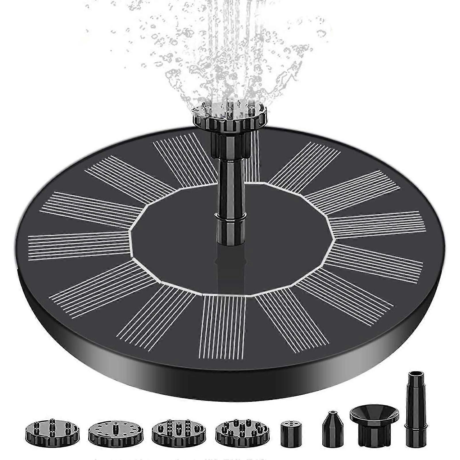 Round Solar Powered Fountain Stylish Landscape Decorative Prop for Balcony Patios