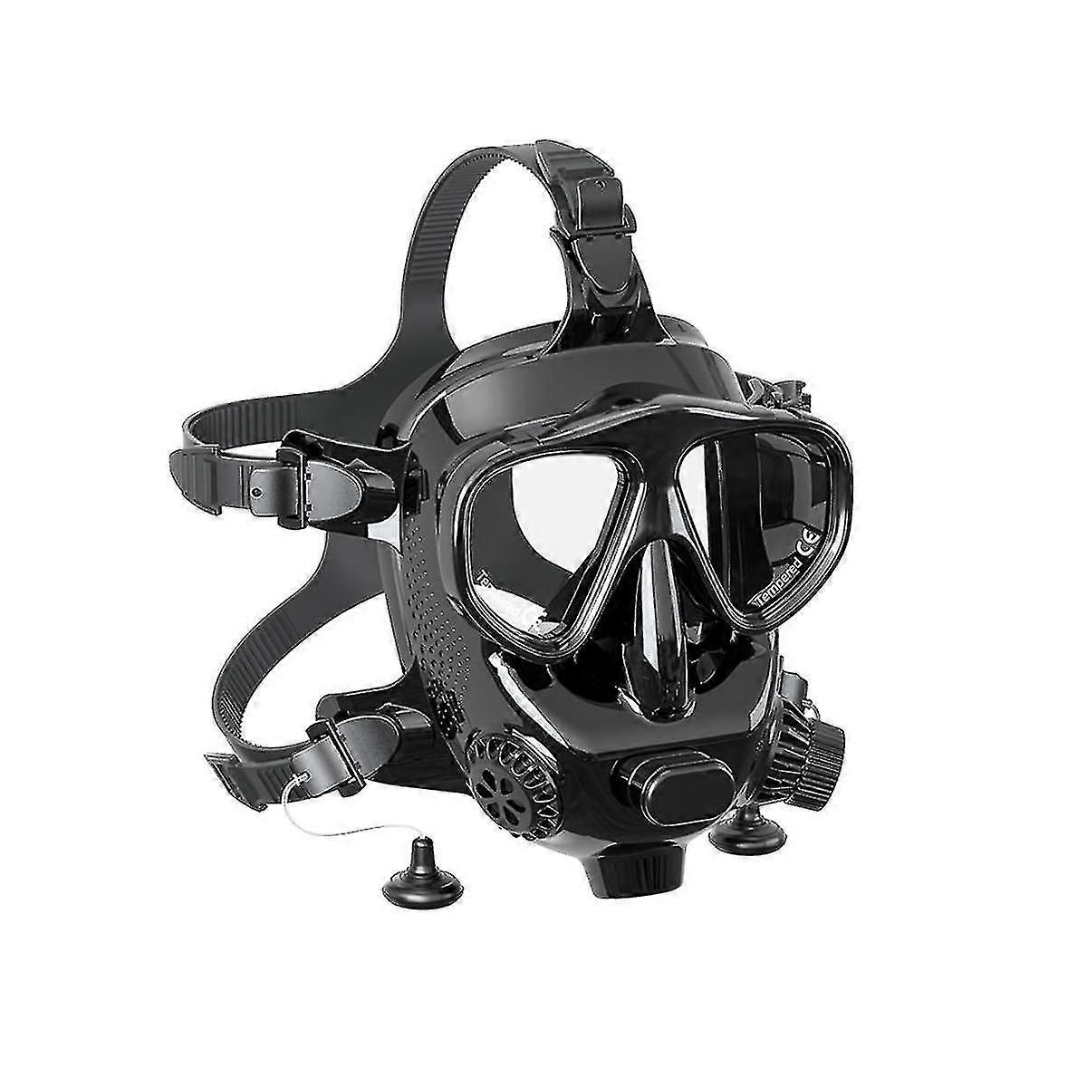 Scuba Diving Mask Snorkeling Full Face Scuba Diving Equipment Snorkel Swimming Masks Oxygen Cylinder Snorkeling Set-B7