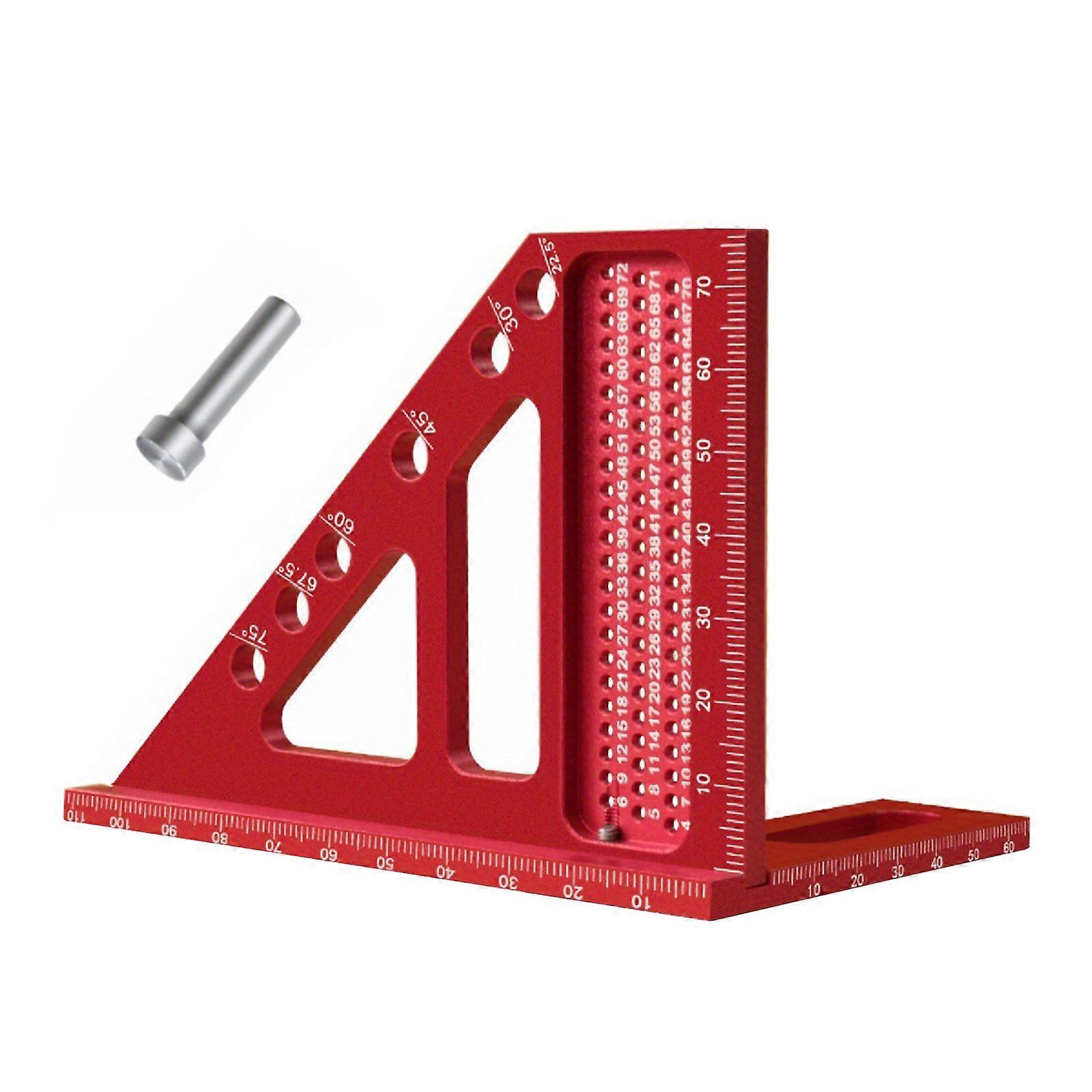 Aluminum Measuring Ruler Multiple Angles Woodworking Square Protractors High Accuracy Tool Easy to Carry for Engineers