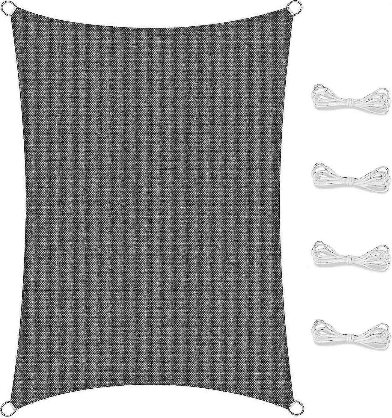 Vela ombreggiante rettangolare Protezione UV, tessuto resistente e traspirante per giardino, campeggio, piscina (2x3m, grigio) - Facile installazione con corde