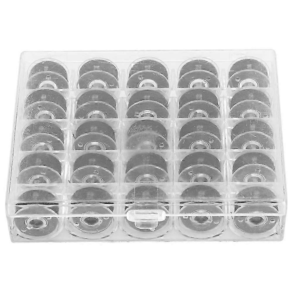 25Pcs Bobbin Set Black with Threads Case Boxed Pre‑Wound Bobbins Sewing Accessories