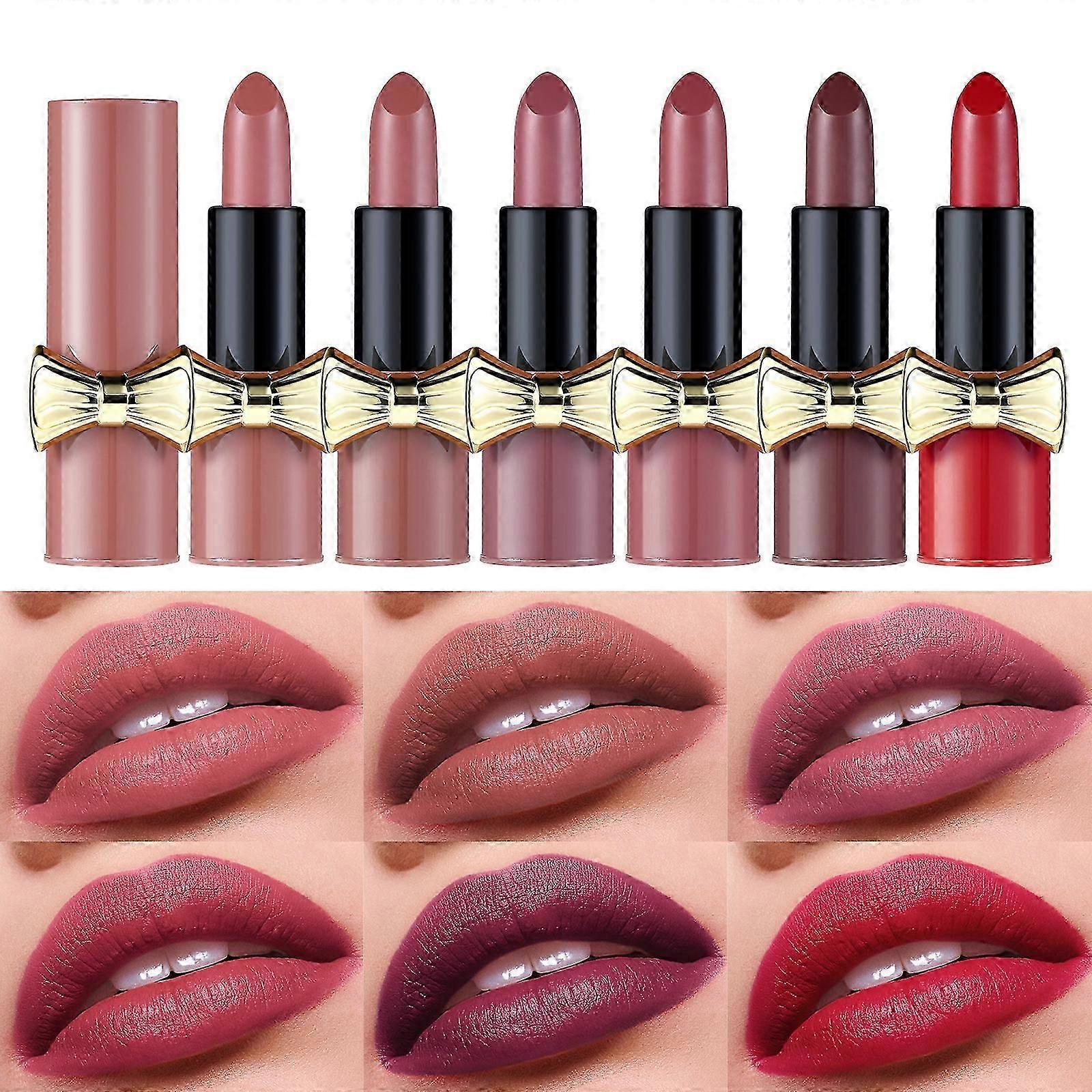 Velvety Nude Lipstick, Stay On 24 Hours Waterproof Non-Stick Cup Not Fade Liquid Lipstick, Lip Gloss Make Up
