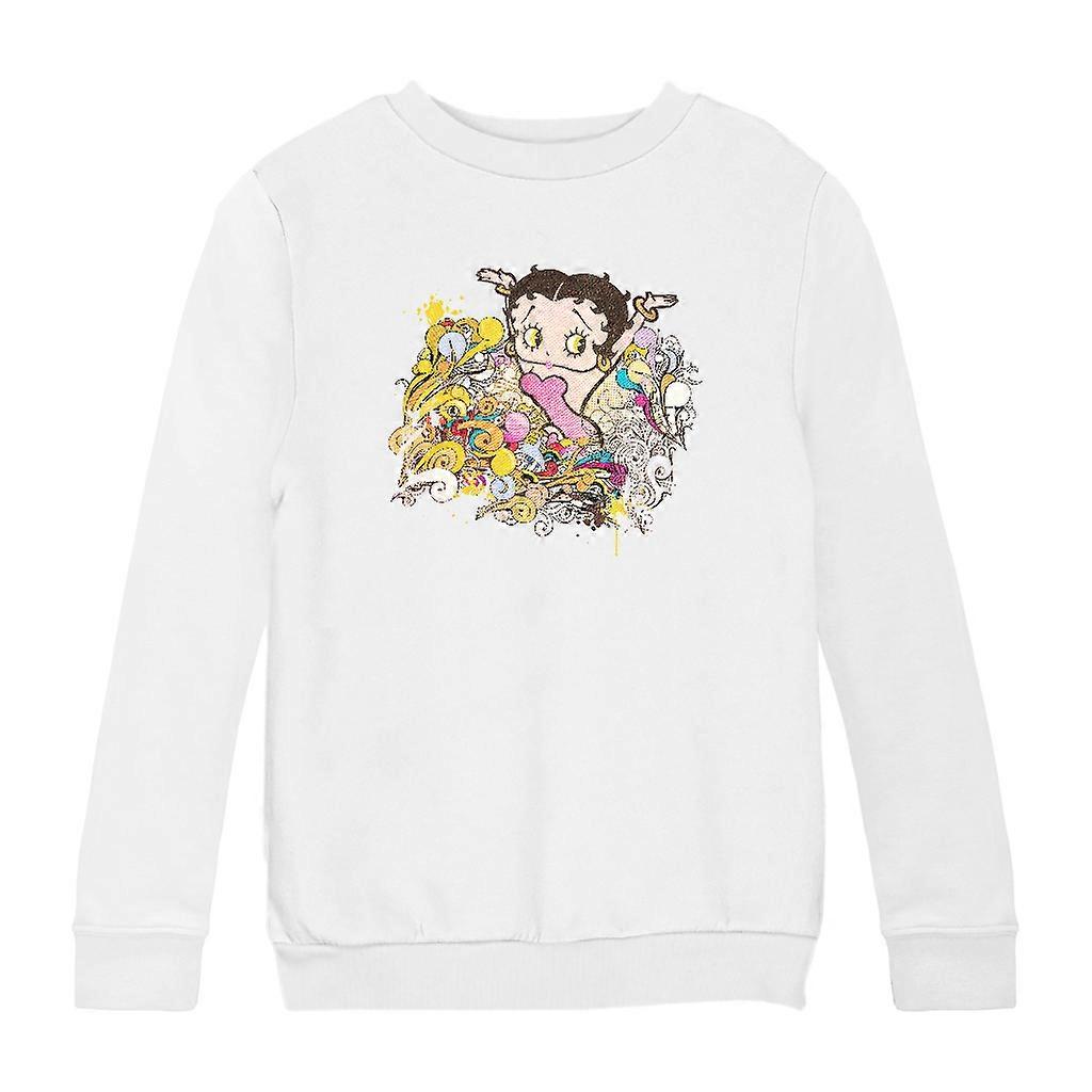 Betty Boop Multicoloured Curly Splash Kid's Sweatshirt