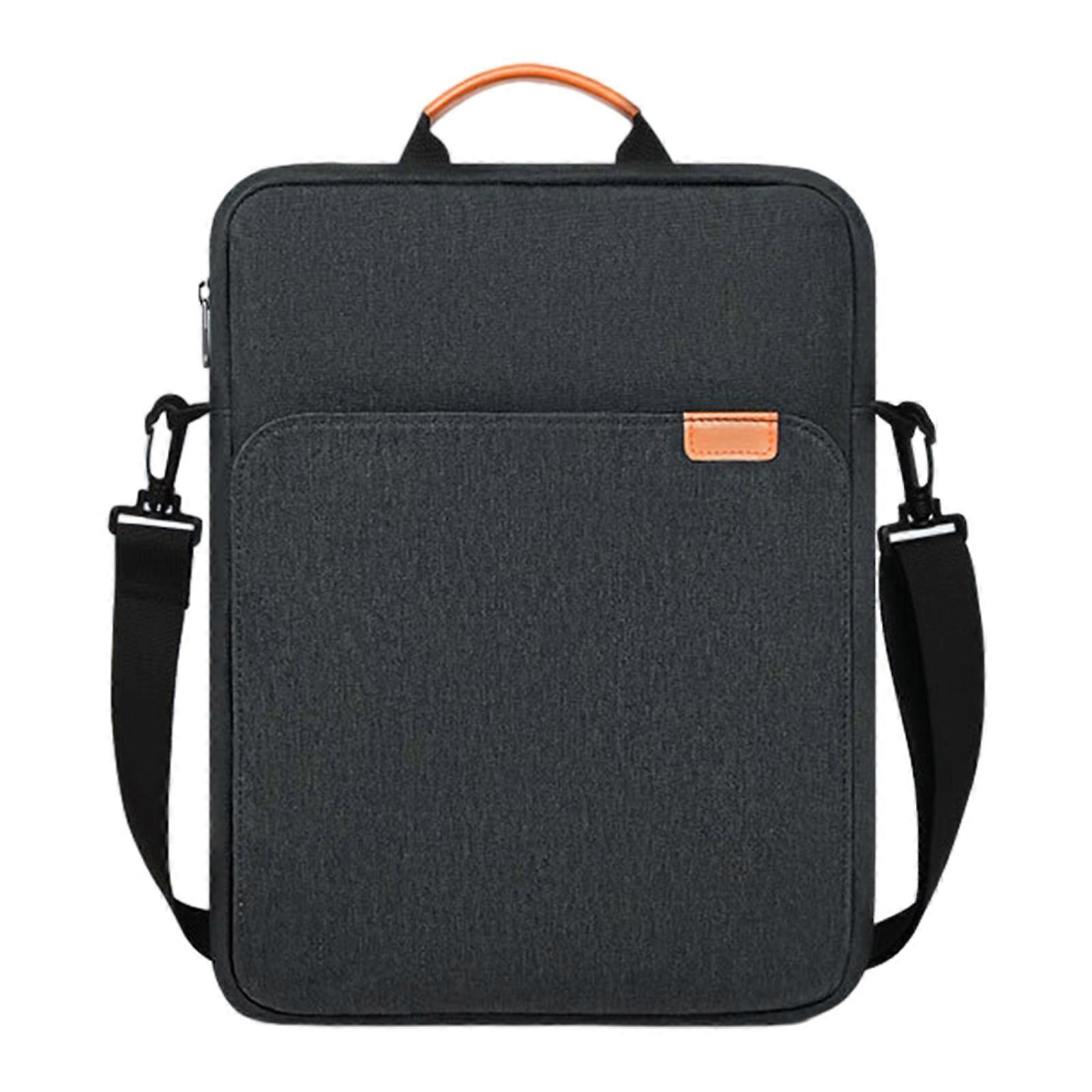 Elegante e prático Oxford Cloth Tablet Bolsa Bolsas de ombro Organizador de laptop para estudantes profissionais cinza escuro 11,6 polegadas