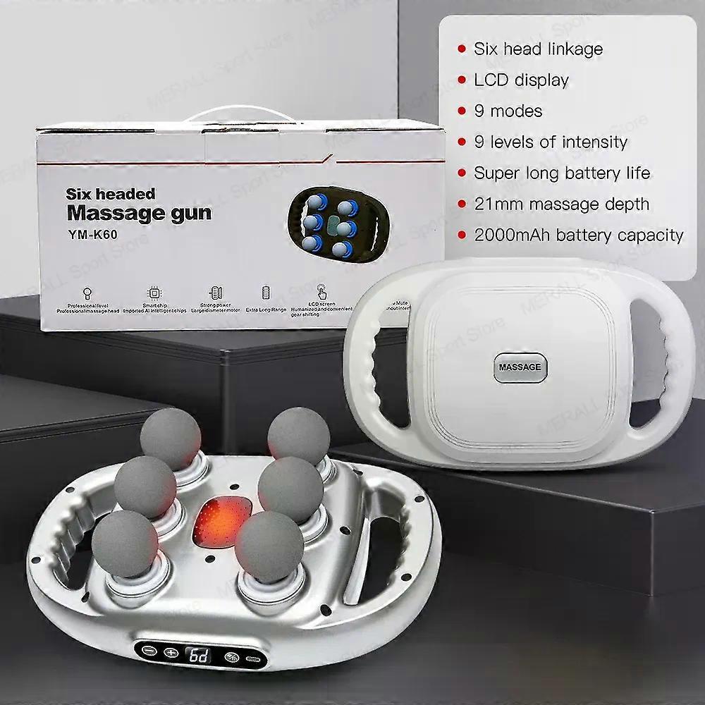 Boussder Fascia Gun Six-Head Muscle Relaxation Massage Professional Grade Wireless Waist Back Masaje