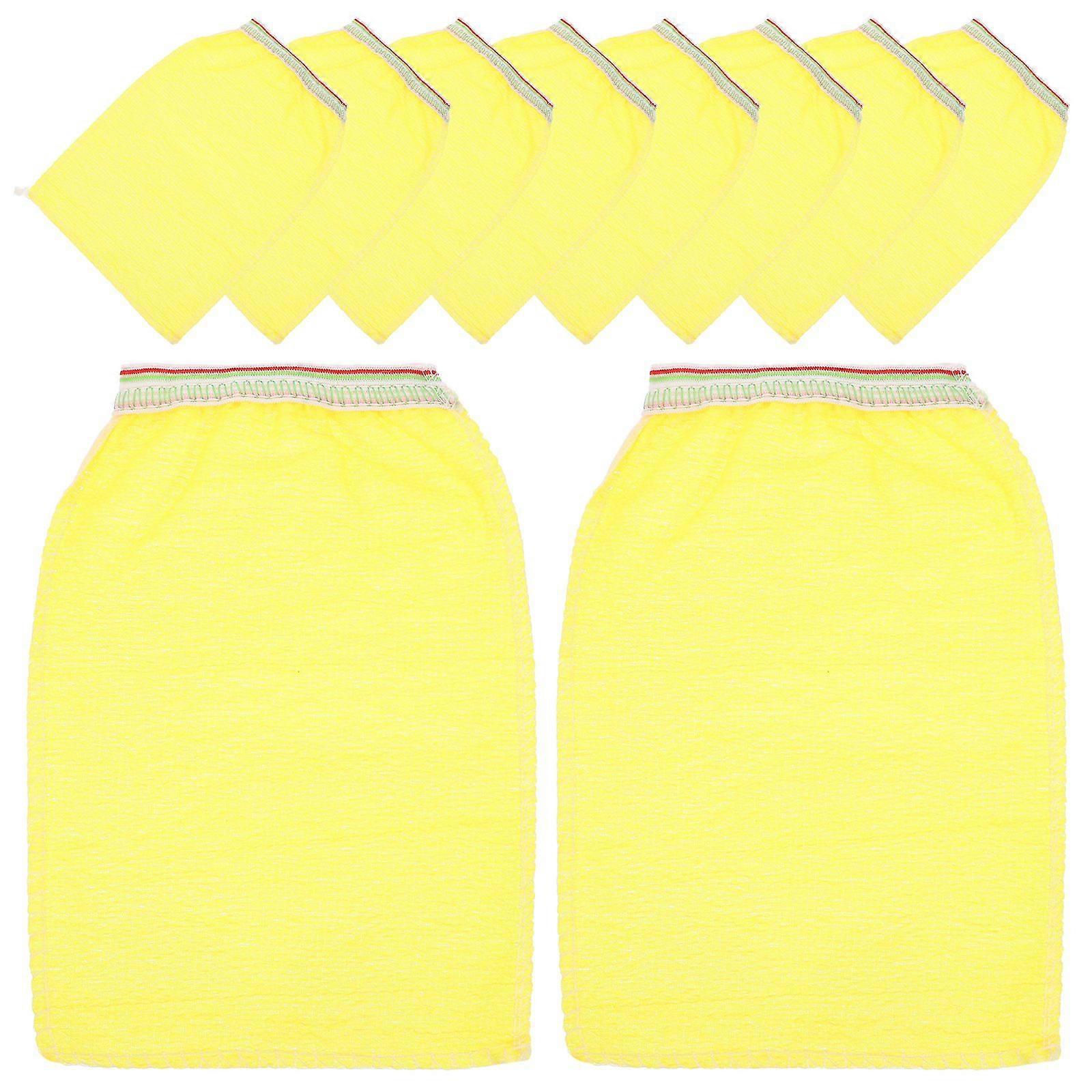 25Pcs Serviettes de douche jetables Gommage Gants de bain Gants de bain exfoliants (jaune)