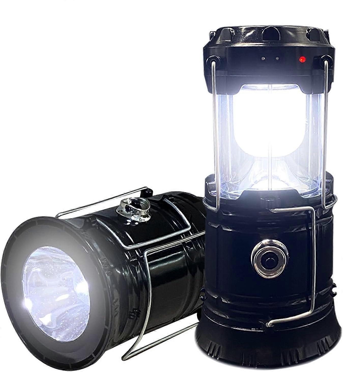 2 Package Foldable Camp Lighthouse Solar Energy Usb Rechargeable LED Light